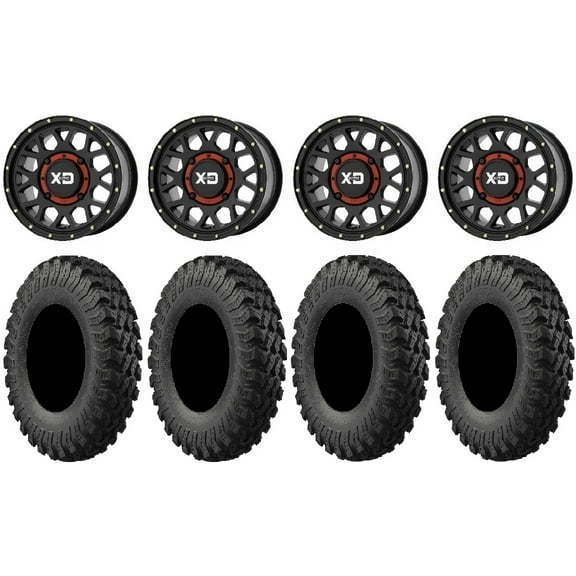 KS135 Grenade 14" Wheels 28" MotoRally Tires Can-Am Maverick X3 / Honda Pioneer 1000 / Talon