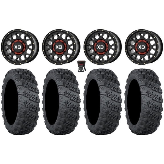 KS135 Grenade 14" Wheels Bk 32" Versa Cross V3 Tires Sportsman RZR Ranger