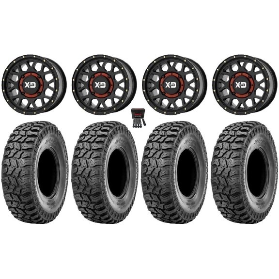 KS135 Grenade 15" Wheels Black 33" Ridge Saw 2.0 Tires Can-Am Commander Maverick Renegade Outlander Defender