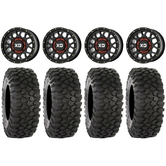 KS135 Grenade Black 15" Wheels 30" XC450 Tires Can-Am Commander Maverick Renegade Outlander Defender
