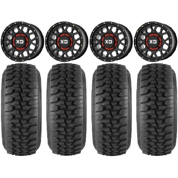KS135 Grenade Black 15" Wheels 32" Desert Series Tires Can-Am Commander Maverick Renegade Outlander Defender