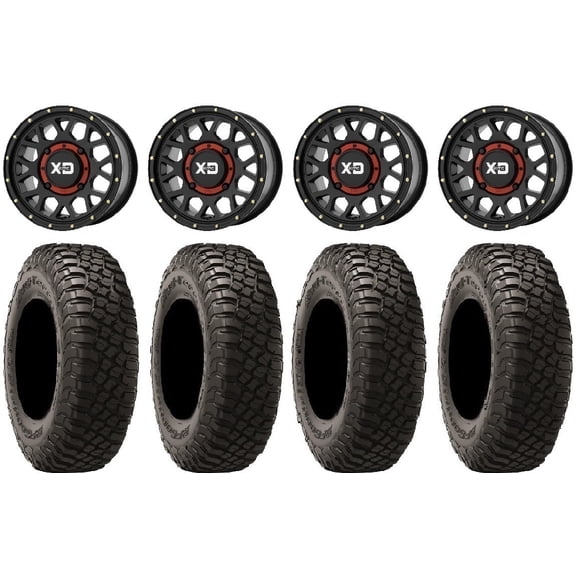 KS135 Grenade Black 15" Wheels 35" BFG KM3 Tires Can-Am Commander Maverick Renegade Outlander Defender