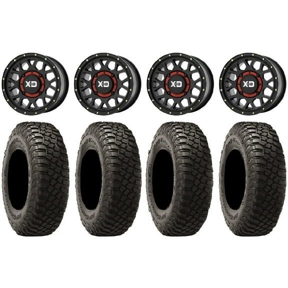 KS135 Grenade Black 15" Wheels 35" BFG KM3 Tires Kawasaki Teryx Mule