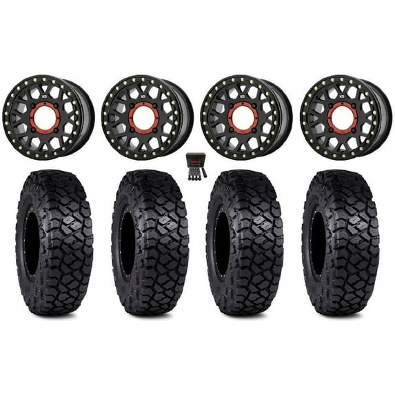 KS235 Grenade 15" Wheels Black 32" Intersect Tires Sportsman RZR Ranger