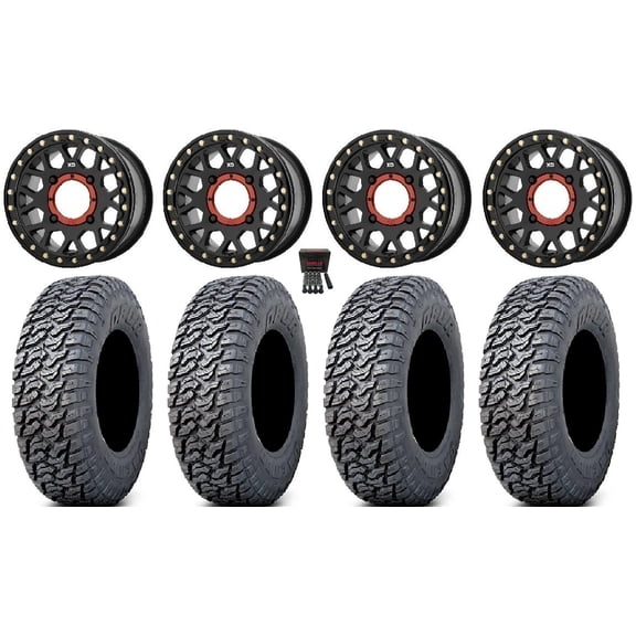 KS235 Grenade 15" Wheels Black 33" Daemon Tires Sportsman RZR Ranger