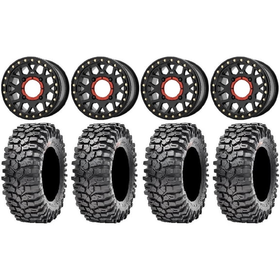 KS235 Grenade Beadlock 14" Wheels 30" Roxxzilla Tires Kawasaki Teryx Mule