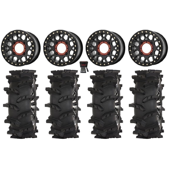 KS235 Grenade Beadlock 14" Wheels Bk 30" Outlaw Max Tires Sportsman RZR Ranger