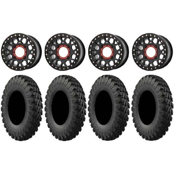 KS235 Grenade Black 15" Wheels 32" MotoRally Tires Sportsman RZR Ranger