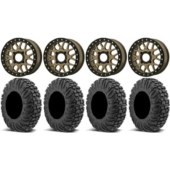 KS235 Grenade Bronze 15" Wheels 32" MotoVator Tires Sportsman RZR Ranger
