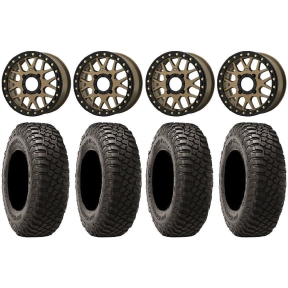 KS235 Grenade Bronze 15" Wheels 35" BFG KM3 Tires Kawasaki Teryx Mule