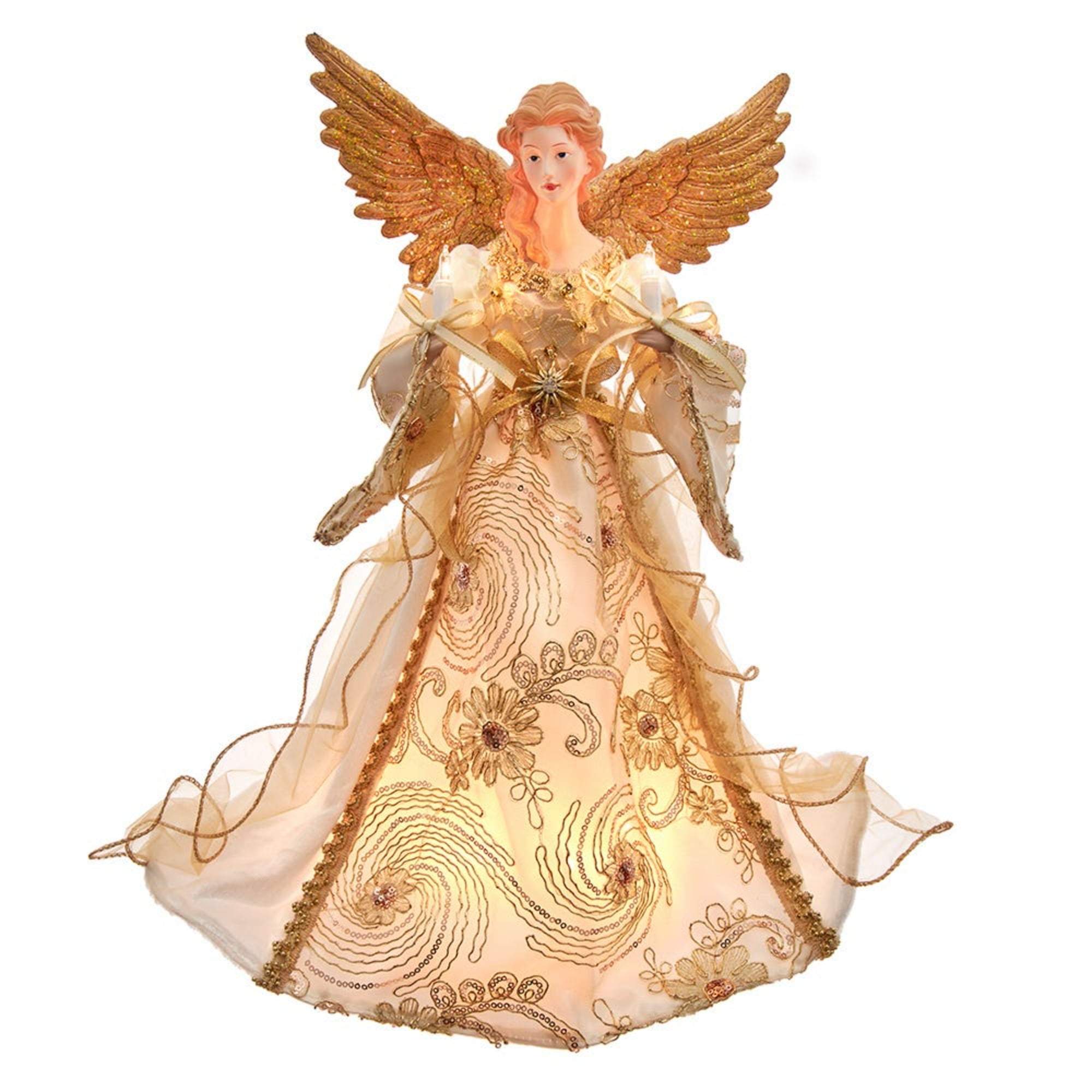 KSA 16" Prelit Ivory Angel Christmas Tree Topper