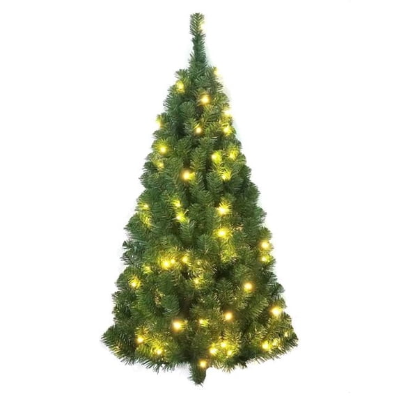 KSA 4' Pre-Lit Norway Pine Artificial Christmas Wall Tree, Warm White LED Lights