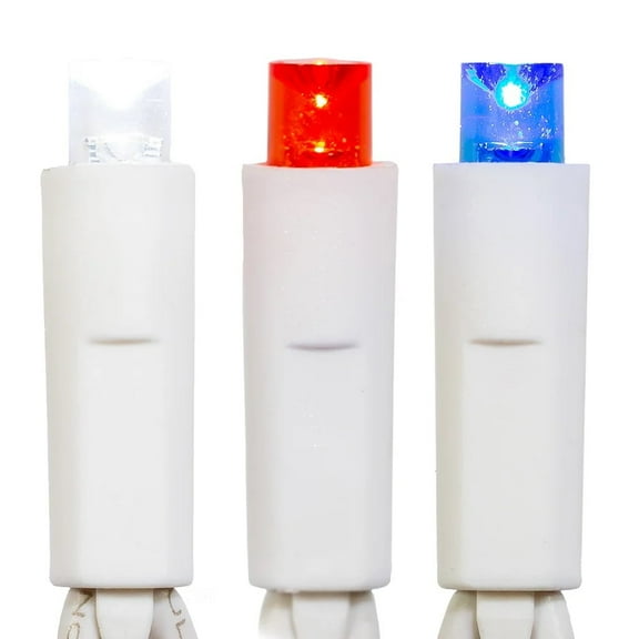KSA Frosted LED 5MM Mini Multi-Color Christmas Lights 50-Count 25.5 ft White Wire