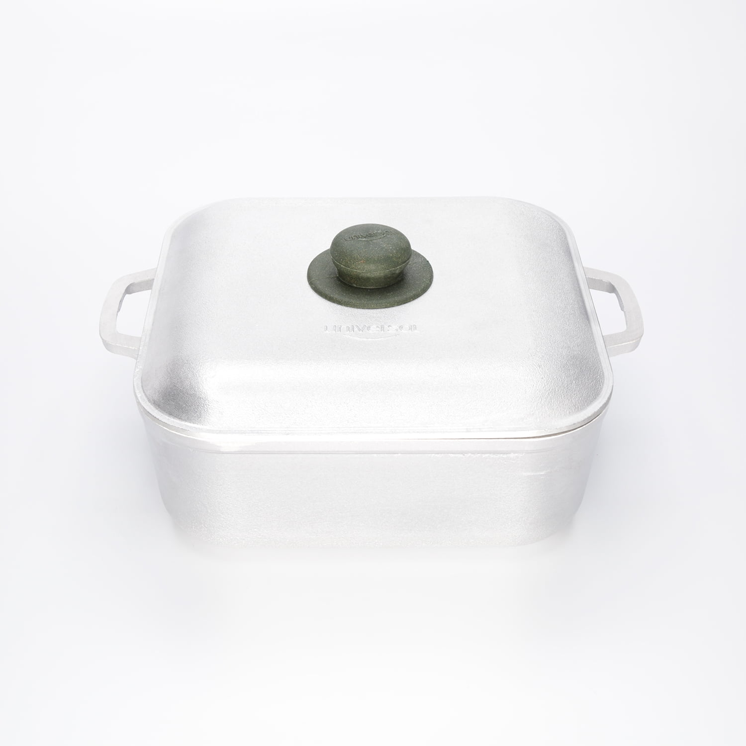 KSA Bendita 1.58qt Rust-Resistant Cast Aluminum Square Dutch Oven with Side Handles, Polished Silver
