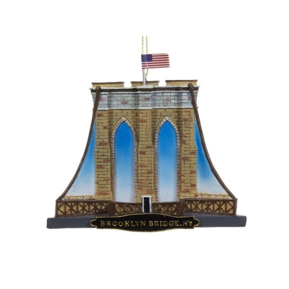 KSA Club Pack of 12 Brooklyn Bridge Christmas Ornaments 4"