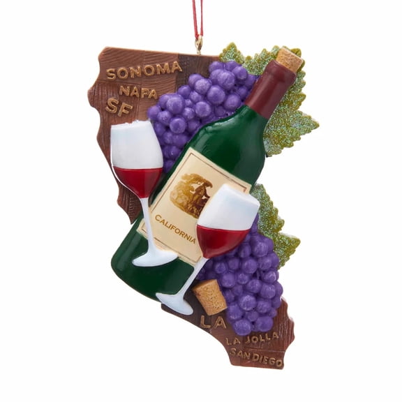KSA Pack of 12 California State Wine Christmas Ornaments 4.25"