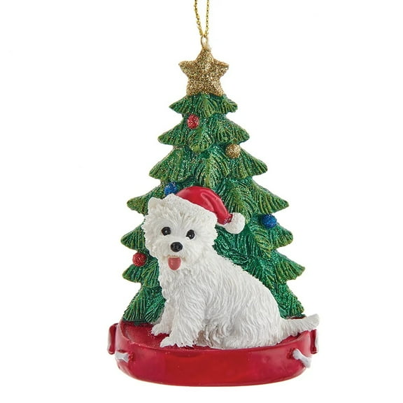 Kurt Adler 4.25 Inch White Highland Terrier Christmas Ornament