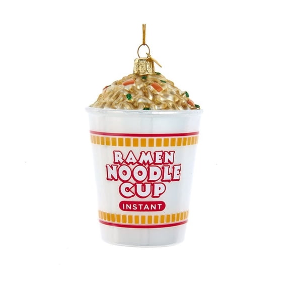 KSA Set of 8 White and Red Ramen Noodle Cup Christmas Ornaments 4"
