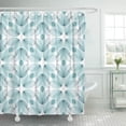 thumbnail image 1 of KSADK Abstract Blue Geometric Shapes with Many Thin Lines Technology with Gray Floral in Teal Bathroom Shower Curtain 60x72 inch, 1 of 1