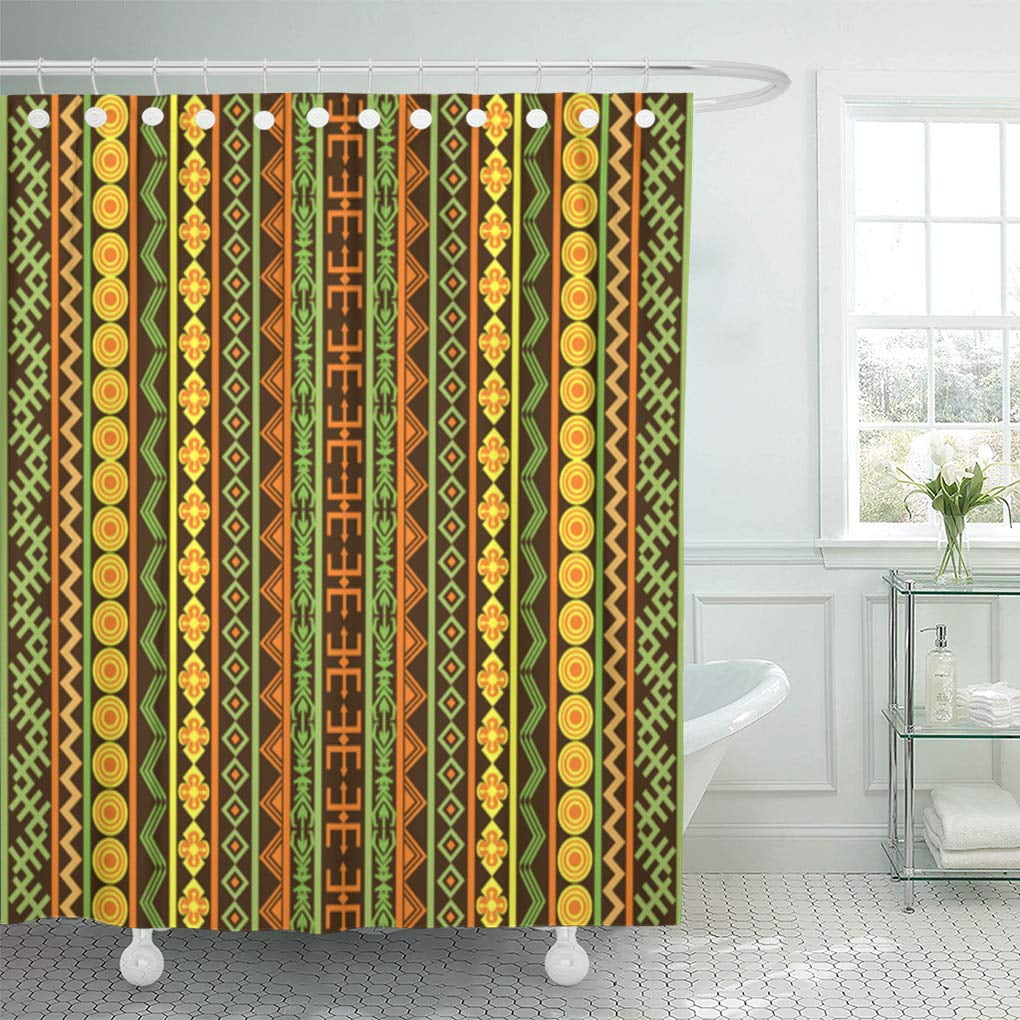 KSADK Abstract Ethnic African Multicolored Africa Shower Curtain