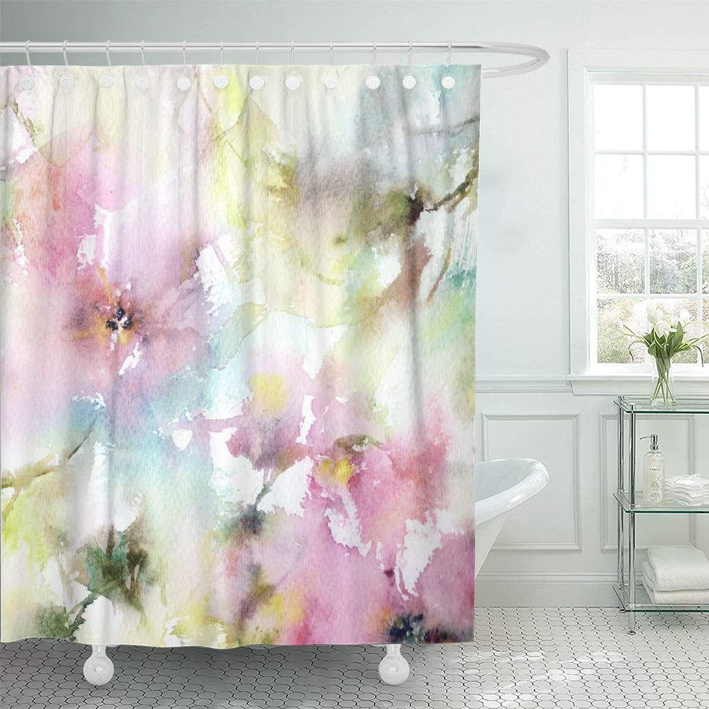 KSADK Abstract Floral Watercolor Pink Spring Flowers Wedding Bouquet