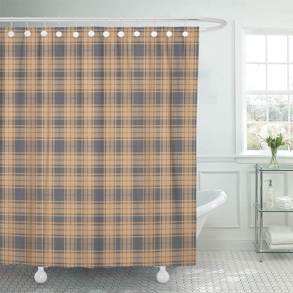 KSADK Abstract Tartan Plaid Pattern Check Checkered Classic Geometric Material Retro Shower Curtain 66x72 inch
