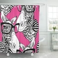thumbnail image 1 of KSADK Accessory Zebra Portrait in Striped Tie with Glasses on Pink Africa African Bow Shower Curtain 66x72 inch, 1 of 1