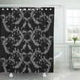 thumbnail image 1 of KSADK Antique Baroque Pattern with Silver Scrolls and Damask Black Classic Creative Curl Shower Curtain Bath Curtain 60x72 inch, 1 of 1