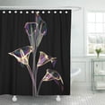 thumbnail image 1 of KSADK Beautiful Color Glass Flower Black The Lilly Calla 3D Beauty Bloom Blossom Blueprint Shower Curtain Bath Curtain 66x72 inch, 1 of 1