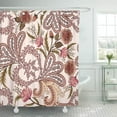 thumbnail image 1 of KSADK Beige Intricate Openwork Pattern with Paisley Watercolor Roses in Pink and Burgundy Tones on Light Shower Curtain Bathroom Curtain 60x72 inch, 1 of 1