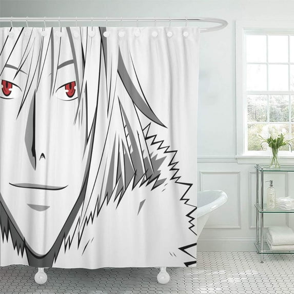 KSADK Black Animation Anime Face Red Eyes from Cartoon Shower Curtain Bathroom Curtain 60x72 inch