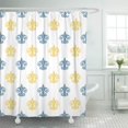 thumbnail image 1 of KSADK Blue Abstract Fleur De Lis Yellow Antique Beautiful Classic Elegance Floral Flower Shower Curtain 66x72 inch, 1 of 1
