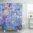 thumbnail image 1 of KSADK Blue Black Hand Marbled in Peacock Pattern Purple Gold Lavender Raster Turquoise Shower Curtain 66x72 inch, 1 of 1