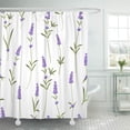 thumbnail image 1 of KSADK Blue Garden of Lavender Flowers on White Watercolor Pattern with Swatch Green Shower Curtain 66x72 inch, 1 of 1