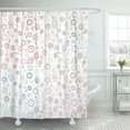 thumbnail image 1 of KSADK Blue Modern Retro Fifties Design Brown 1950S 1960S 1970S Circle Colors Disco Bathroom Shower Curtain 60x72 inch, 1 of 1