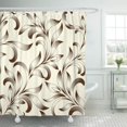 thumbnail image 1 of KSADK Brown Antique of Abstract Floral with Curled Leaves Engraving Style Baroque Classic Curl Shower Curtain Bathroom Curtain 66x72 inch, 1 of 1