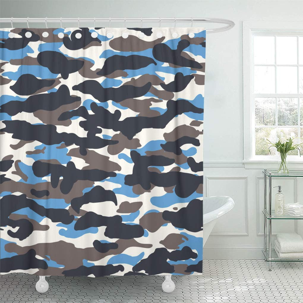 KSADK Camo Beige Blue and Black Wide Stripes Camouflage Pattern