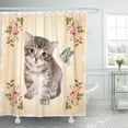 thumbnail image 1 of KSADK Cat Fluffy Kitten with Roses and Butterfly Vintage Imitation of Watercolor Animal Aquarelle Bathroom Shower Curtain 60x72 inch, 1 of 1