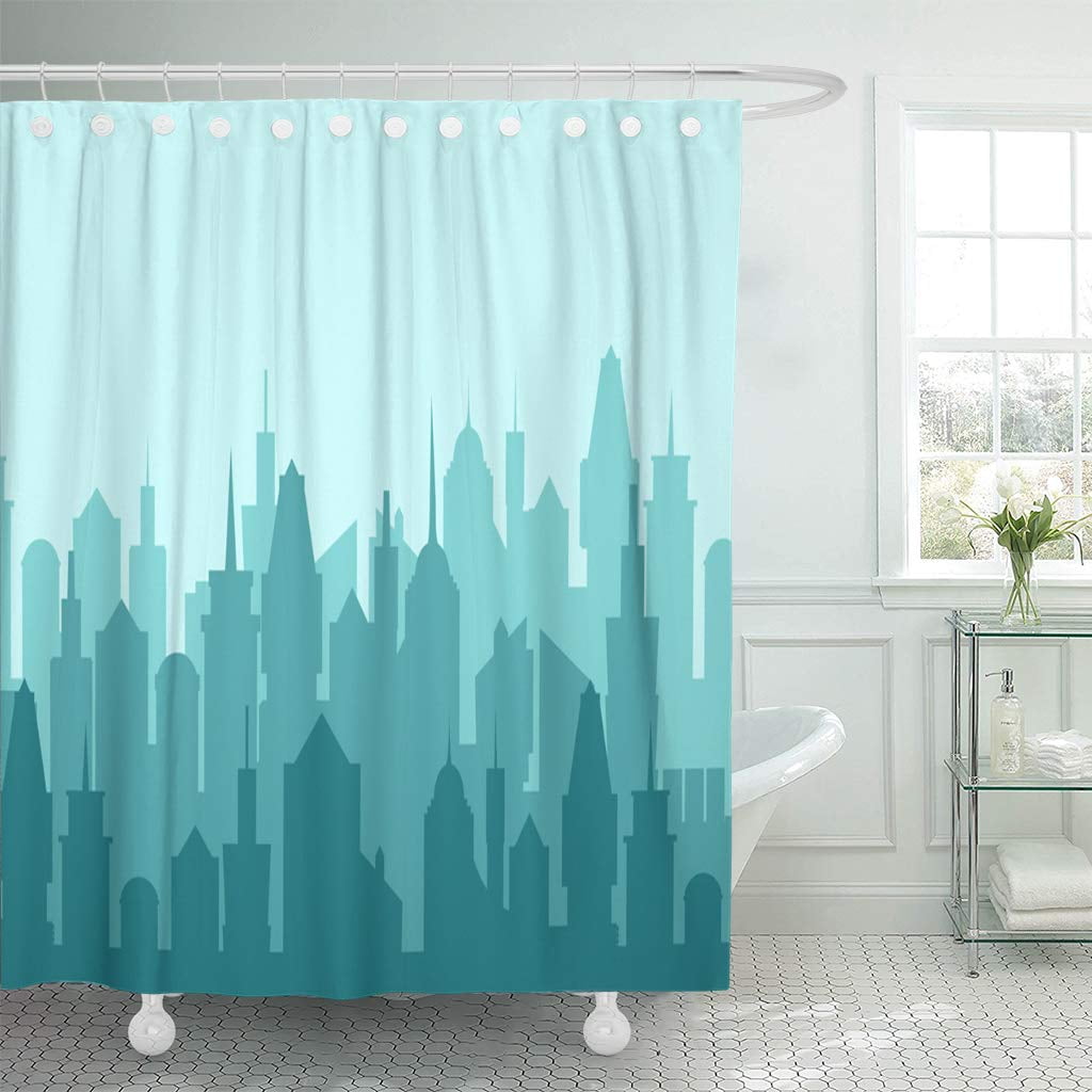 KSADK Cityscape Skyline Silhouettes Modern Architecture Blue Urban