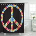 thumbnail image 1 of KSADK Colorful Dye Tie Dyed Peace Symbol Purple Sign Tye Hippy Rainbow Tiedye Retro 1960 Shower Curtain 66x72 inch, 1 of 1