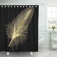 thumbnail image 1 of KSADK Colorful Gold Feather Black White Drawing Shower Curtain Bathroom Curtain 60x72 inch, 1 of 1
