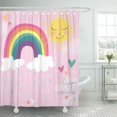 thumbnail image 1 of KSADK Colorful Nursery Cute Rainbow Clouds Sun Raining Pastel Spring Retro Vintage Baby Shower Curtain 66x72 inch, 1 of 1