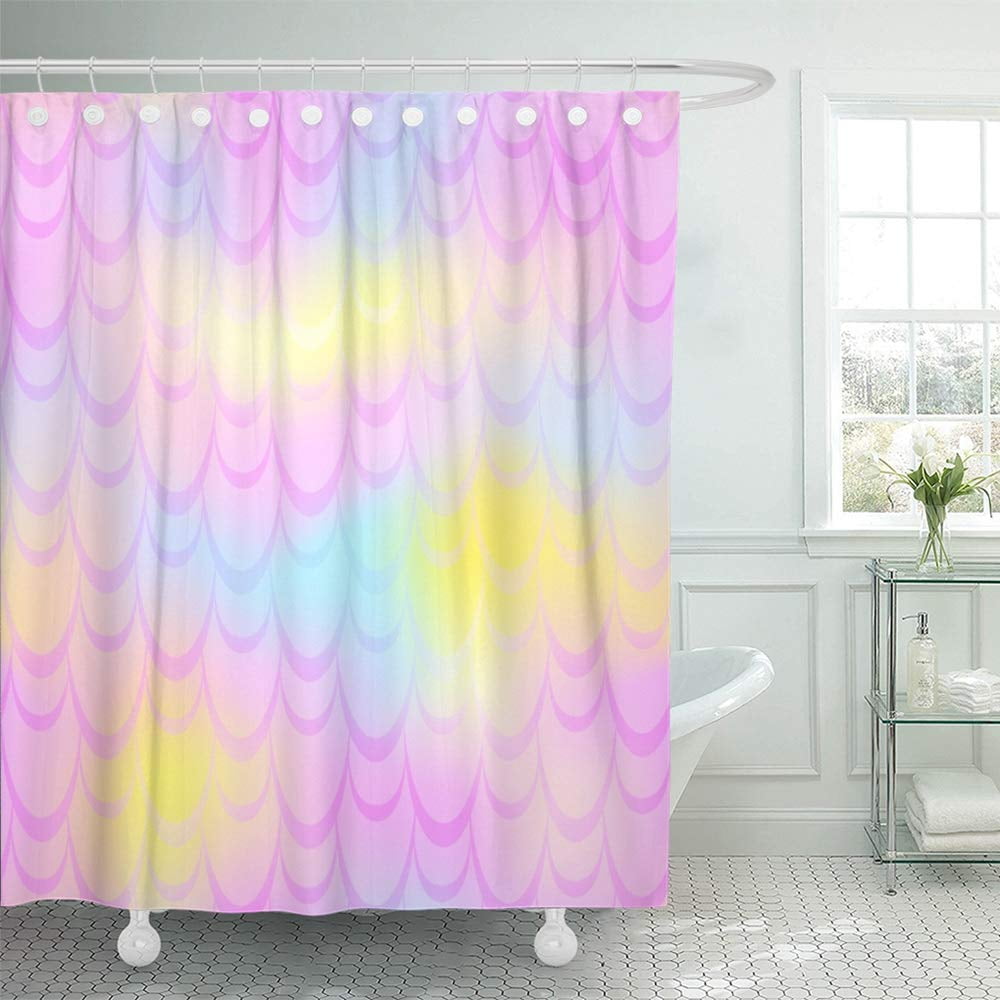 KSADK Colorful Pink Yellow Mermaid Fish Scale Holographic Gradient