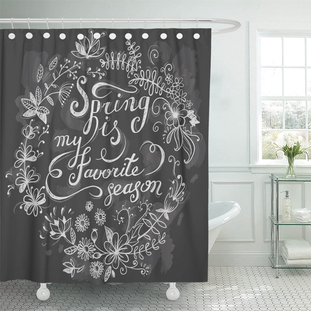 KSADK Flower Hand Drawn Floral Border On Blackboard Chalk Chalkboard