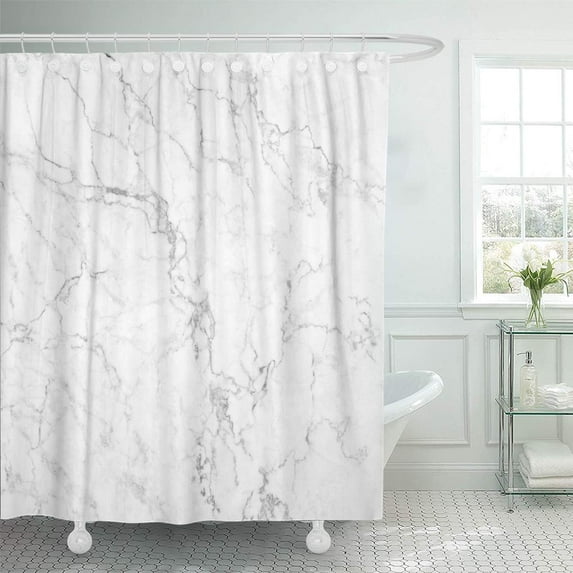 KSADK Gray Abstract White Marble High Resolution Architecture Black Canvas Counter Detail Shower Curtain Bath Curtain 60x72 inch
