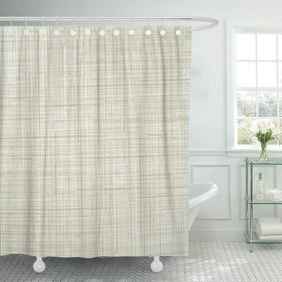 KSADK Gray Parchment Beige Canvas with Delicate Mesh Pattern As Abstract Woven Color Aged Shower Curtain 66x72 inch