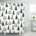 thumbnail image 1 of KSADK Green Abstract Christmas Trees Year Black Celebration December Drawing Festive Flat Shower Curtain Bathroom Curtain 66x72 inch, 1 of 1