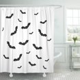 thumbnail image 1 of KSADK Horror Bat Cartoon Doodle Holiday Vampire Cute Animal Graphic Halloween Funny White Shower Curtain Bath Curtain 60x72 inch, 1 of 1