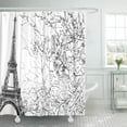 thumbnail image 1 of KSADK Line Street in Paris Eiffel Tower Silhouette Architecture Black Built City Bathroom Shower Curtain 60x72 inch, 1 of 1