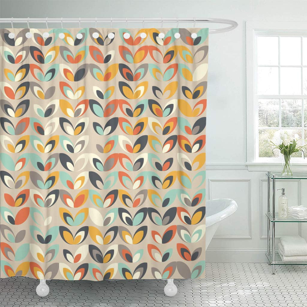 KSADK Midcentury Geometric Retro Vintage Brown Orange Teal Colors ...